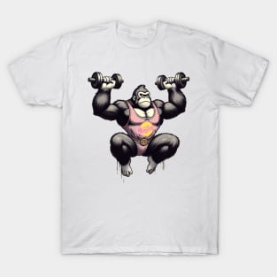 dumbbells monkey T-Shirt